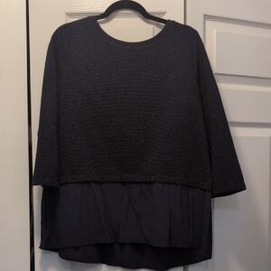 LOFT Navy Peplum Sweater